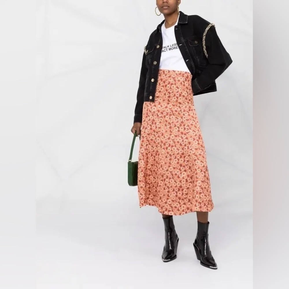 SANDRO Pascaline Floral-Print Skirt - Neutrals US Size 4 - Picture 7 of 15